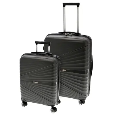 Set potovalni kovček 32/60L / temno siv / 2 kos / polipropilen
