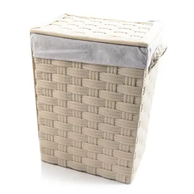 Košara za perilo 38x29xh49cm / krem / pvc, poliester, kovina