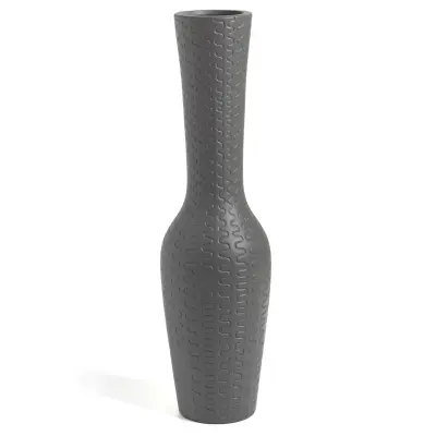 Vaza Zig 16,5xh58cm / siva / keramika