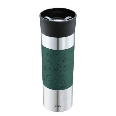 Termo prenosni lonček Viaggio 500ml / zelen / silikon, inox, pvc