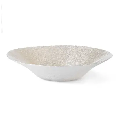 Okrasna skleda Smirne 30cm / ovalna / slonokoščena / steklo