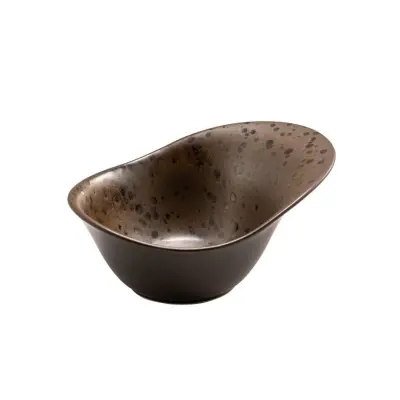 Skleda Phobos 18,5x13,5x8cm / ovalna / rjava/ stoneware