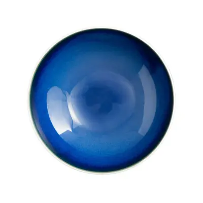 Globok krožnik Abyssos 21xh6cm / okrogel / belo-moder / porcelan