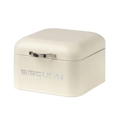Doza za kekse 20x20xh13,5cm / krem / kovina
