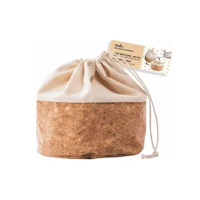 Košara, vrečka za kruh Nut 16xh18,5cm / krem / bombaž, pluta