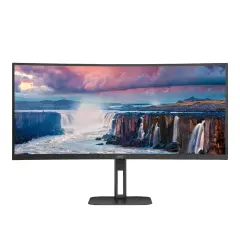 AOC CU34V5C 86.4cm (34”), VA, 1500R, 100Hz, 1ms (MPRT), Freesync, USB-C PD 65W, USB razdelilnik, 1x HDMI 2.0, 1x DP 1.2 ukrivljen monitor