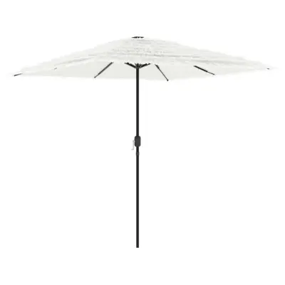 vidaXL Vrtni senčnik z jeklenim drogom bel 248x248x248 cm