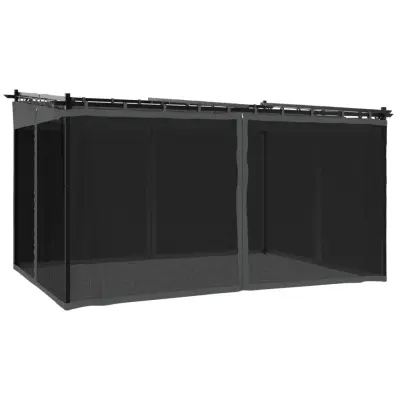 vidaXL Paviljon z mrežastimi stenami antracit 4x3 m jeklo