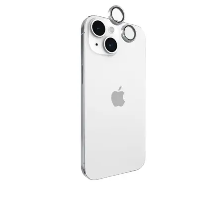 CASE MATE, Zaš?itno steklo za kamero za iPhone 15/15 Plus z aluminijastim obro?em Twinkle, Srebrna