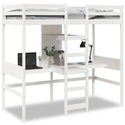 vidaXL Okvir za pograd brez vzmetnice bel 80x200 cm trdna borovina