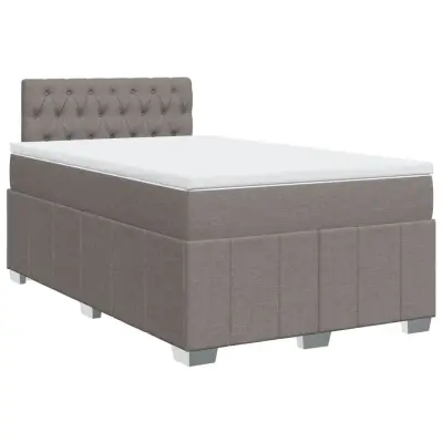 vidaXL Box spring postelja z vzmetnico taupe 120x190 cm blago