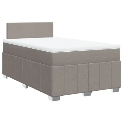vidaXL Box spring postelja z vzmetnico taupe 120x190 cm blago