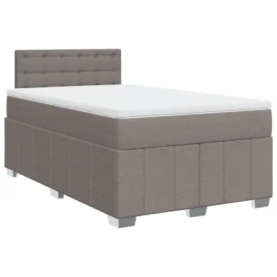 vidaXL Box spring postelja z vzmetnico taupe 120x190 cm blago
