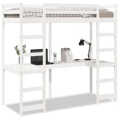 vidaXL Okvir za pograd brez vzmetnice bel 80x200 cm trdna borovina