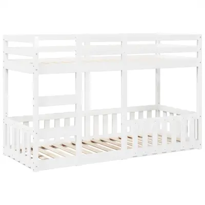 vidaXL Dnevna postelja bela 75x190 cm trdna borovina