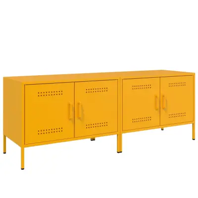 vidaXL TV omarica 2 kosa gorčično rumena 68x39x50,5 cm jeklo