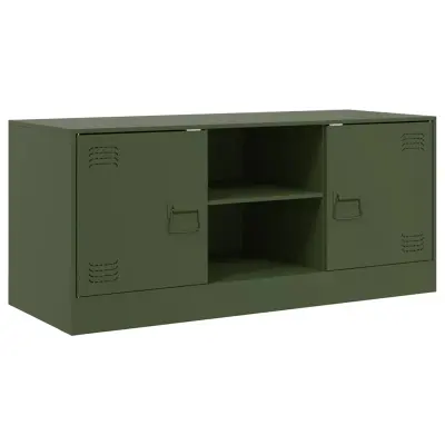 vidaXL TV omarica olivno zelena 99x39x44 cm jeklo