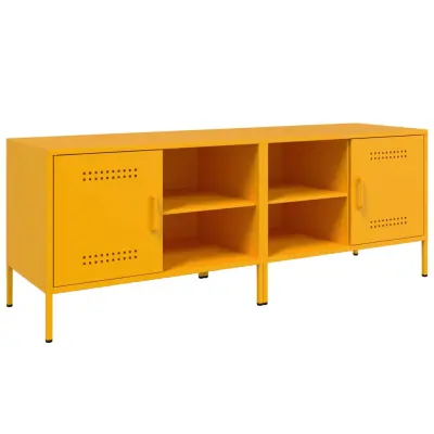 vidaXL TV omarica 2 kosa gorčično rumena 68x39x50,5 cm jeklo