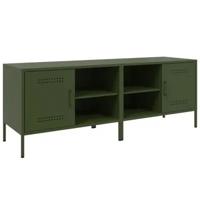 vidaXL TV omarica 2 kosa olivno zelena 68x39x50,5 cm jeklo