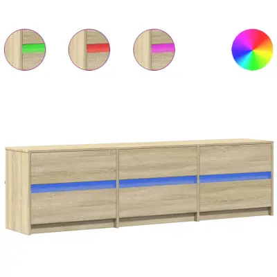 vidaXL TV omarica z LED sonoma hrast 180x34x50 cm inženirski les
