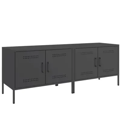 vidaXL TV omarica 2 kosa črna 68x39x50,5 cm jeklo