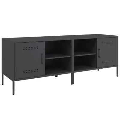 vidaXL TV omarica 2 kosa črna 68x39x50,5 cm jeklo