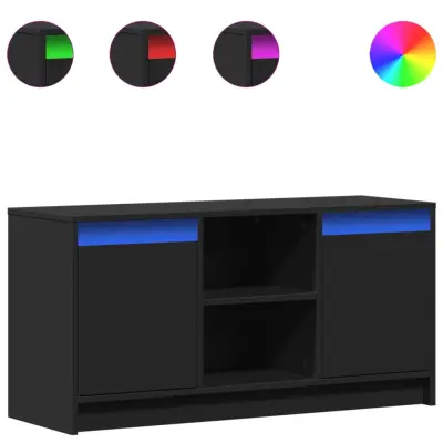 vidaXL TV omarica z LED črna 100x34x50 cm inženirski les