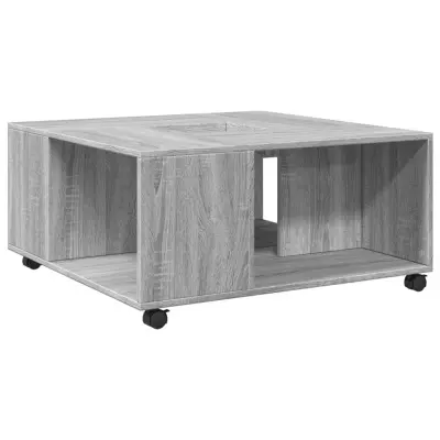 vidaXL Klubska mizica siva sonoma 80x80x40 cm inženirski les
