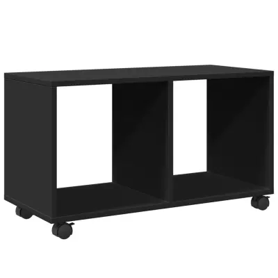 vidaXL Omarica na kolesih črna 72x33x42,5 cm inženirski les