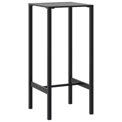 vidaXL Barska miza črna 50x50x110 cm prašno barvano jeklo