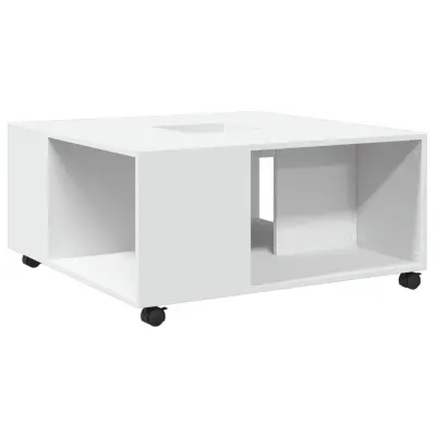 vidaXL Klubska mizica bela 80x80x40 cm inženirski les