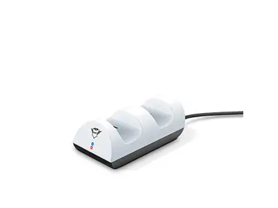 Zaupajte Gaming Gxt 254 Dvoboj za polnjenje pristanišča za krmilnike PS5, USB Powed, Dualsense Charger Twin Docking Station s svetlobnimi kazalci - Wh