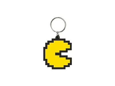 Pac -man gumijast Keyring, zip vlečni ali nahrbtnik (oblikovanje slikovnih pik) - uradno blago