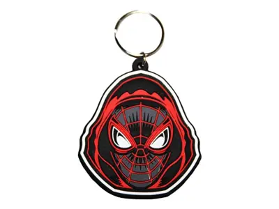 Pyramid International Spider -Man Miles Morales gumijast Keyring, Zip poteg ali nahrbtnik (kapuco s kapuco) - uradno blago