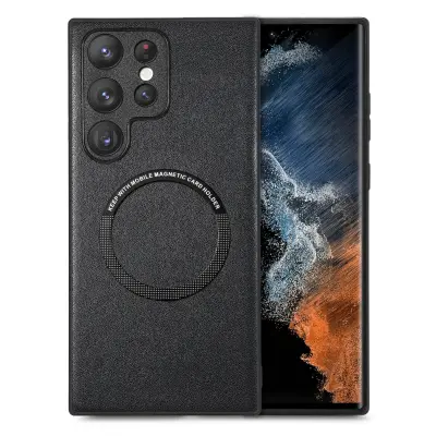 Magnetna usnjena torbica za mobilni telefon Samsung Black  Samsung Galaxy S24