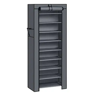 10-nadstropna omara za čevlje za do 27 parov čevljev Prostostoječi organizator za shranjevanje 58 x 28 x 160 cm siva RXJ10G