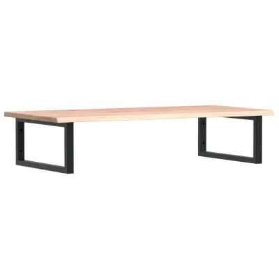 vidaXL Stenska polica za umivalnik jeklo in trdna hrastovina