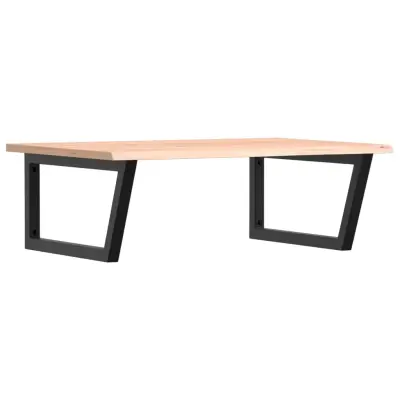 vidaXL Stenska polica za umivalnik jeklo in trdna hrastovina