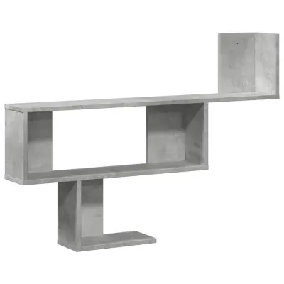 vidaXL Stenska polica betonsko siva 100x15x70 cm inženirski les