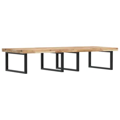 vidaXL Stenska polica za umivalnik jeklo in trden akacijev les