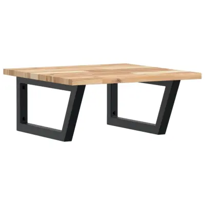 vidaXL Stenska polica za umivalnik jeklo in trden akacijev les