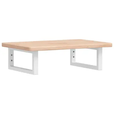 vidaXL Stenska polica za umivalnik jeklo in trdna hrastovina