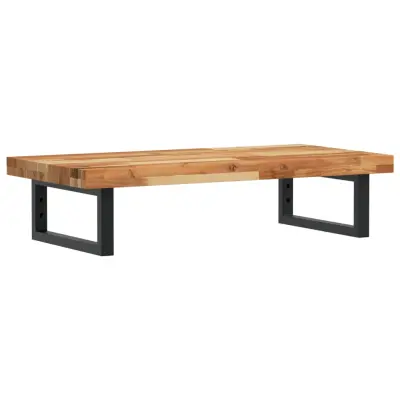 vidaXL Stenska polica za umivalnik jeklo in trden akacijev les