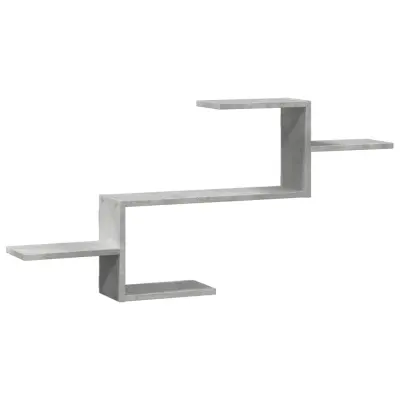 vidaXL Stenska polica betonsko siva 104x15x49 cm inženirski les