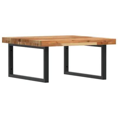 vidaXL Stenska polica za umivalnik jeklo in trden akacijev les