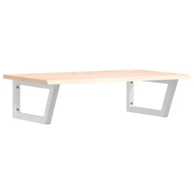 vidaXL Stenska polica za umivalnik jeklo in trdna hrastovina