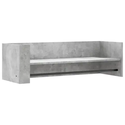 vidaXL Stenska polica siva 100x35x30,5 cm iverna plošča