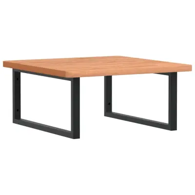 vidaXL Stenska polica za umivalnik jeklo in trdna bukovina