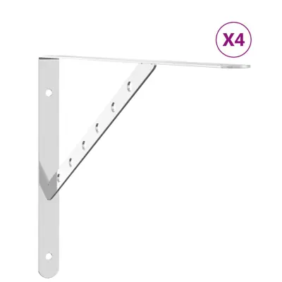 vidaXL Nosilec za polico 4 kosi 40x2,5x25 cm srebrno nerjaveče jeklo