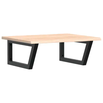 vidaXL Stenska polica za umivalnik jeklo in trdna hrastovina